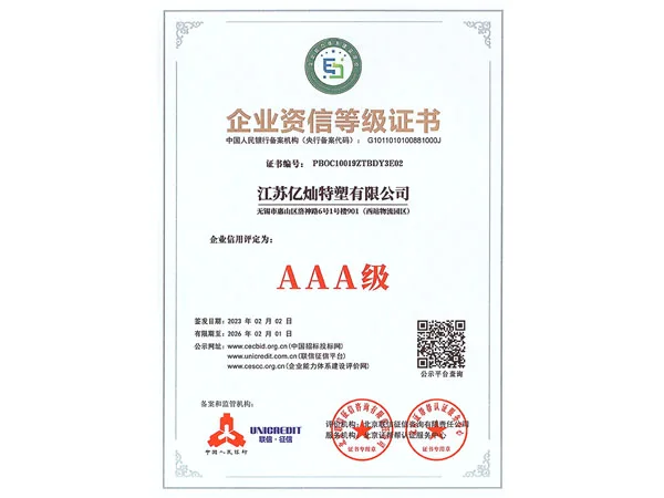 Enterprise Credit Rating Certificate