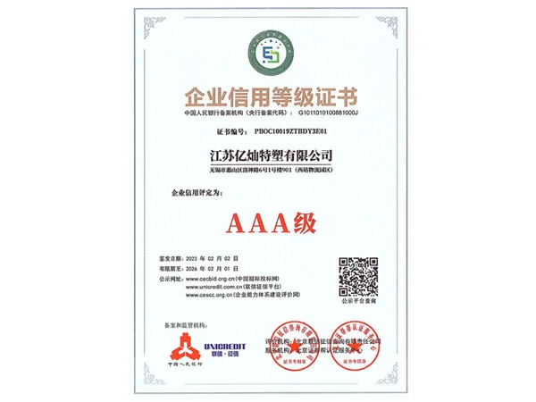 Enterprise Credit Rating Certificate